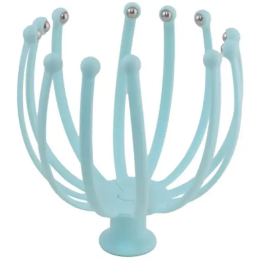 12-Arm Rolling Ball Head Massager Light Blue Upside Down